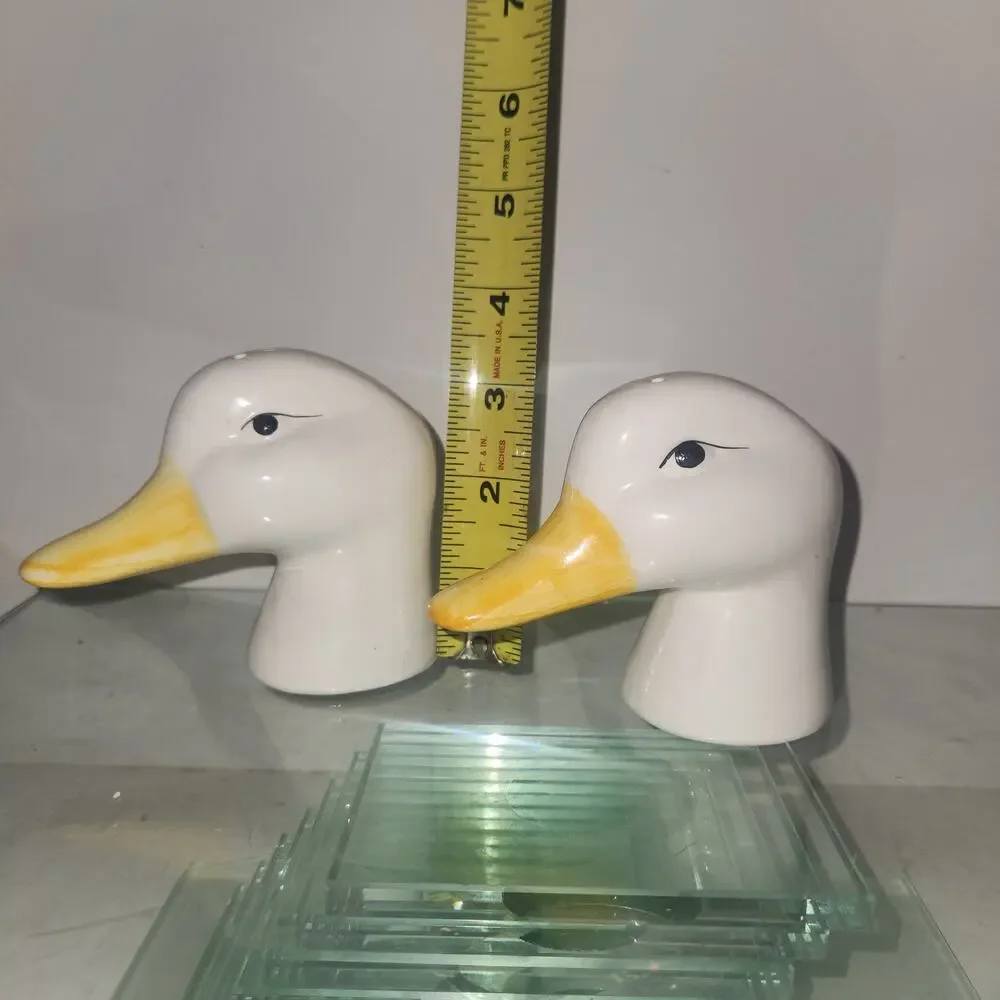 Vintage Ceramic Duck Salt Pepper Shakers grandma core cottage core